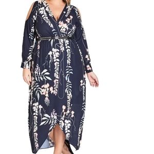 City Chic Hothouse Vine Cold Shoulder Maxi